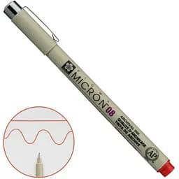 Линер Pigma Micron (0.8) 0.5 мм Красный Sakura