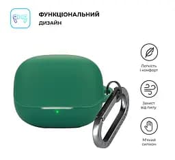Силіконовий чохол для навушників Xiaomi Buds 5 Pro, Hang Case, зелений, ультратонкий захисний кейс товщиною 2 мм, захист від подряпин, пилу та ударів, компактний, з карабіном для кріплення, ArmorStandart (ARM84517) - мініатюра 2