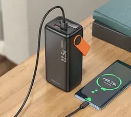 Зовнішній акумулятор BOROFONE BJ66 Magnifico 22.5W+PD20W fully compatible power bank (40000mAh) Black (6941991115141) - мініатюра 8