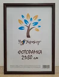 Фоторамка 21Х30, (А4), коричневая без золотой вставки, 1210-В186 б/з, СТЕКЛО + КАРТОН