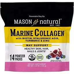 Морський колаген Mason Natural смак чорниці та граната 14 стіків по 10 г