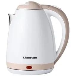 Електрочайник Liberton LEK-6802, білий/бежевий, 1500W, 1.8л, дисковий, нержавіюча сталь/пластик, індикатор рівня води, захист від