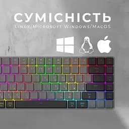 Клавіатура GamePro Red Swich Low Profile RGB Wireless Bluetooth USB Dark Gray бездротова (MK230R) - мініатюра 4