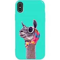 Чохол-накладка Toto Pure TPU 2 mm Print Case Apple iPhone X/XS #8 Lama Glasses Mint