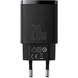 Зарядний пристрій Baseus Compact Quick Charger 20W QC+ PD (1Type-C + 1USB) black (CCXJ-B01) - мініатюра 4