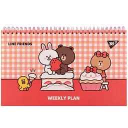 Планінг настільний на гребeні Yes Line Friends 25х15 см 52 аркуша (252180)
