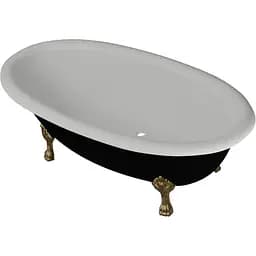 Ванна окремостояча матова Amdcon Olmpa 180x90 чорна з литого каменю золоті ніжки OLMPA_180_nzhk-g_BLACK_MAT Чорний матовий