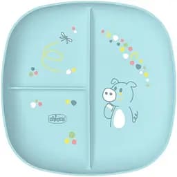 Тарілка секційна Chicco 12м+ блакитна (16003.25)