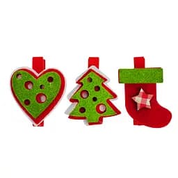 Набір прищіпок новорічних декоративих Market Union 3 шт. в асортименті (675269)
