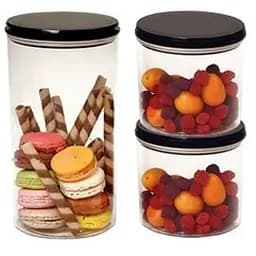 Набір акрилових контейнерів Motek Harmony 3 шт круглих з кришкою (0,8 л + 0,8 л + 1,6 л) (HM-SET)