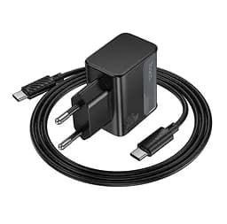 Мережевий зарядний пристрій Hoco CS71A Star Speed PD20W+QC3.0 charger set(Type-C to Type-C)(EU) Чорний - мініатюра 2