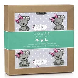 Пелюшки фланелеві Cosas Girl Bear 80х100 см, рожеві