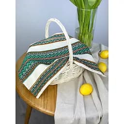 Пасхальний рушник лляний для кошика Рандеву 45х30 см Зелений