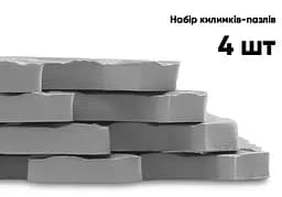 Татамі мат EasyFit SwallowTail 4 шт (60х60х1 см) пазл хвіст ластівки сірий - мініатюра 4