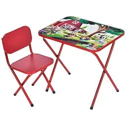 Дитячий столик Bambi M 5966-3 складний зі стільчиком домашні тварини