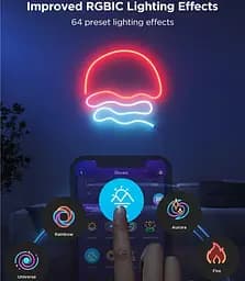 Стрічка світлодіодна розумна Govee H61D3 Neon Rope Light 2, 5м, RGBIC, WI-FI/Bluetooth, білий - мініатюра 5