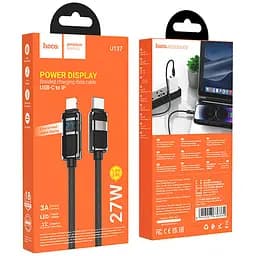 Дата кабель Hoco U137 Line with display Type-C to Lightning 27W (1.2m) Black - мініатюра 3