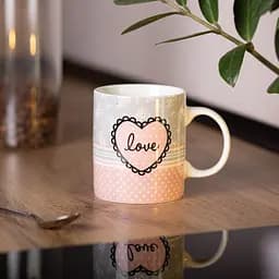 Чашка порцелянова Love 400 мл, рожевий Liling Rongxiang Ceramic RX-N240143PK - мініатюра 4