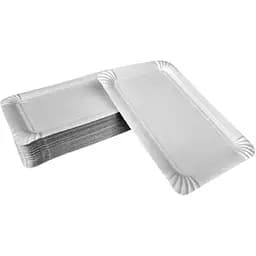 Тарілка одноразова паперова 15.3х22.3 см біла 100 шт.