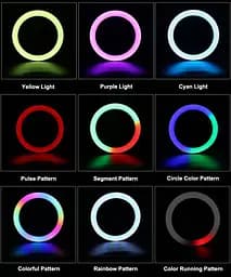 Селфі-лампа LED кільцева Voltronic MJ-20 RGB 20 см + штатив - мініатюра 11