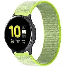 Ремінець нейлоновий на липучці BeWatch для Samsung Galaxy Watch 4/5/6 Лимонний (1011312.4UW)