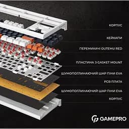 Клавіатура GamePro Red з Hot-Swap RGB Black дротова механічна (MK180B) - мініатюра 14