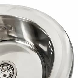 Кухонна мийка з нержавіючої сталі Platinum поліровка 490 (0,8/180 мм), Polish - мініатюра 2