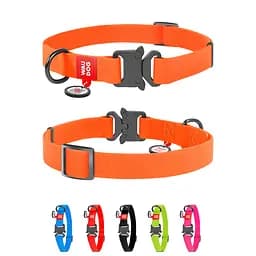 Нашийник для собак водостійкий Waudog Waterproof з QR-паспортом металічна пряжка-фастекс Ш 25 мм Д 34-49 см помаранчевий - мініатюра 2
