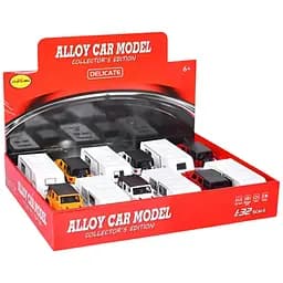 Трейлер D21041 металевий, інерційний, 1:32, 15 см з причепом 18 см, звук і світло, відчиняються двері