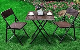 Комплект садових меблів SpringFun стиль Rattan brown розкладні для відпочинку банкету туризму кейтерингу - мініатюра 2