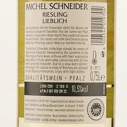 Вино Michel Schneider Riesling Lieblich, біле, напівсолодке, 10,5%, 0,75 л - мініатюра 3