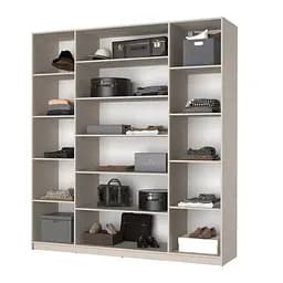 Шафа 4-дверна з антресоллю MebelStar Оскар Gloss BL-B, 4 додаткові полиці 200x52x260 см Дуб тахо/Чорний (MBS-5584) - мініатюра 2
