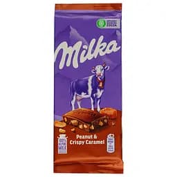 Шоколад Milka арахис і  хрусткі кульки 90 г (776177)