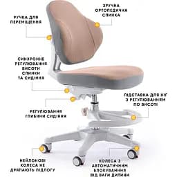 Дитяче крісло Evo-Kids Mio Classic Brown (Y-405 BR)  - мініатюра 2