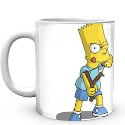 Кружка GeekLand Симпсоны The Simpsons Барт с рогаткой и пончик CP 03.378.154 330 мл белая