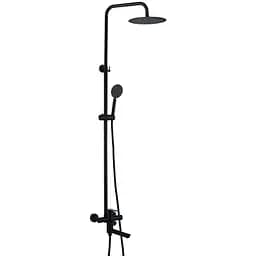 Душова система Frap F24801-6, поворотний вилив - перемикач на лійку, 1 режим, Чорний матовий