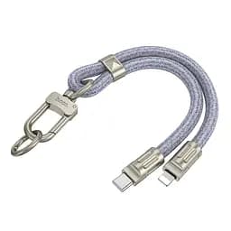 Дата кабель-шнурок Hoco GH5 Elegant Type-C to Lightning (0.21m) Denim Blue - мініатюра 4