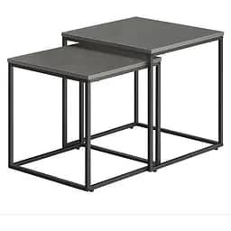 Комплект журнальных столиков Leobert Nika квадратный 50х50 50.5 см, 45х45х45.5 см графитовый