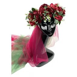 Венок на голову Пиония с фатой