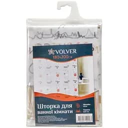 Шторка для ванної Volver Pastel з візерунком 200 x 180 см прозора (51403)