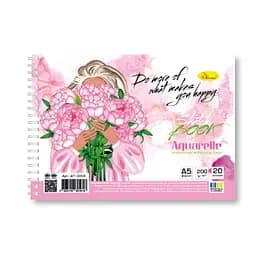 Скетчбук акварельний Апельсин Дівчина з квітами А5 АП-0204-2, 20 аркушів