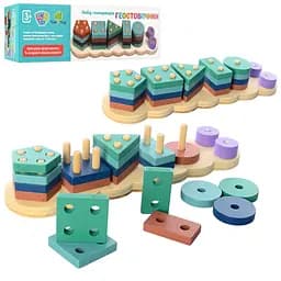 Деревянная игрушка-геосортер Limo Toy «Геостолбики» MD2165