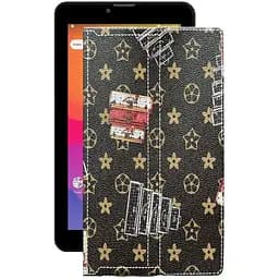 Чехол StatusCASE из экокожи для планшета Prestigio Wize 4117 3G Луи-Витон-коричневый