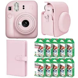 Набір камера Fujifilm Instax Mini 12, Фотопапір 100 шт, Чохол, Фотоальбом 108 фото Рожевий