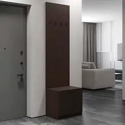 Вішалка для передпокою VAYS підлогова з тумбою для взуття M-43 венге темний