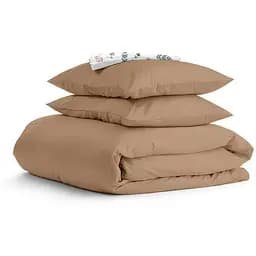 Комплект постільної білизни Cosas Rum CS6 Двоспальний коричневий (Ranfors14_Brown_El160-FoliageBirds_180)