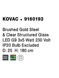 Світильник підвісний KOVAC Nova Luce 9160193 - мініатюра 4