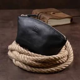 Жіноча косметичка зі шкіри Amelin Grande Pelle 11302 чорна - мініатюра 6