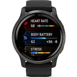 Смарт-годинник Garmin Venu 2 Slate Stainless Steel Bezel with Black Case and Silicone Band [010-02430-11/01] [63415] - мініатюра 2