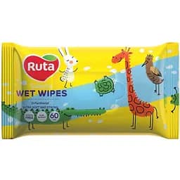 Вологі серветки Ruta Selecta Веселі звірята, 60 шт.